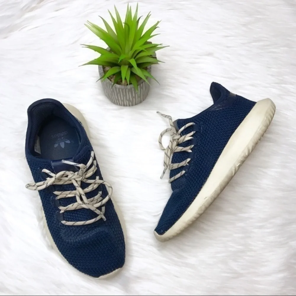 𝅺adidas Originals Tubular Boys Navy Knit Sneakers